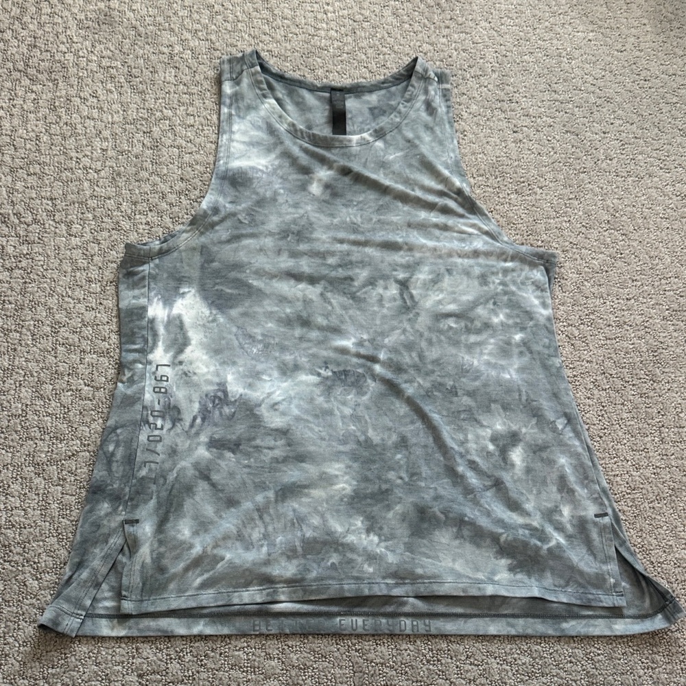 Lululemon Washed Gray Tie-Dye Mens Tank Top